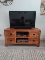 Televisie kast teak met vier lades, Ophalen, Gebruikt, 100 tot 150 cm, Teakhout