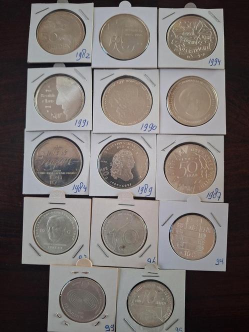 serie zilveren munten beatrix, Postzegels en Munten, Munten | Nederland, 50 gulden, Koningin Beatrix, Zilver, Ophalen of Verzenden
