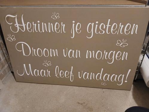 Schilderij met tekst, Huis en Inrichting, Woonaccessoires | Tekstborden en Spreuken, Gebruikt, Ophalen