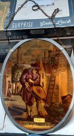Handgeschilderd glas-in-lood-raamhanger "De Lootgieter", Antiek en Kunst, Curiosa en Brocante, Ophalen of Verzenden
