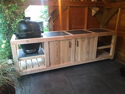 bbq tafel, buitenkeuken douglas, Kamado, Green-egg, Basterd, Tuin en Terras, Buitenkeukens, Nieuw, Houtskool, Vrijstaand, Ophalen of Verzenden
