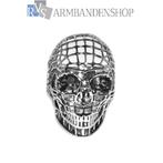 Rvs zilver kleurige Skull ring doodskop doodshoofd biker., 20 of groter, IJzer of Staal, Heer, Nieuw