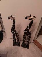 Twee houten giraffen decoratie, Ophalen of Verzenden, Gebruikt