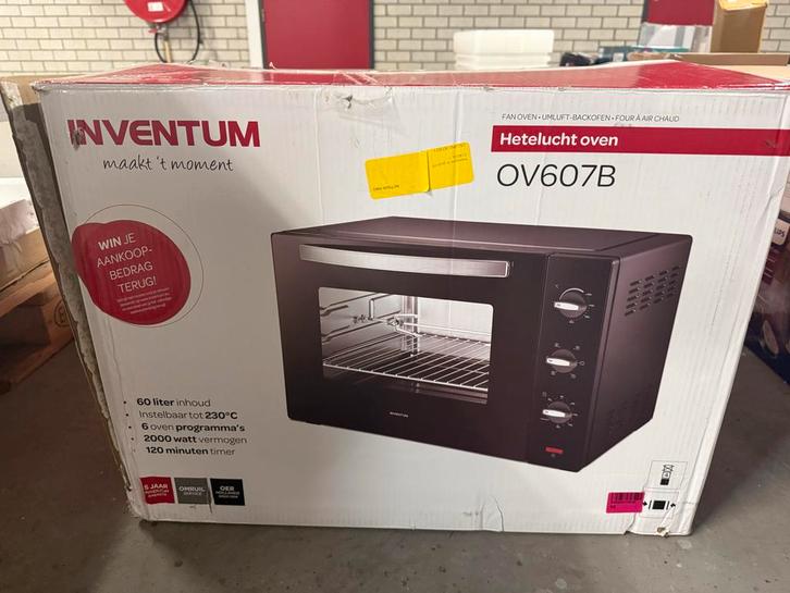 Inventum OV607B HeteLucht Oven - Zo goed als nieuw!, Witgoed en Apparatuur, Ovens, Nieuw, Vrijstaand, Oven, 45 tot 60 cm, Hete lucht