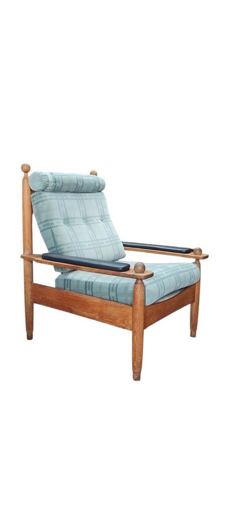 Eiken Franse lounge fauteuil 1960s, Huis en Inrichting, Fauteuils, Gebruikt, Ophalen
