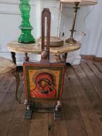Oud houten schildersezeltje met Icoon, Antiek en Kunst, Antiek | Religie, Ophalen of Verzenden