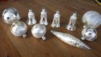 mooie zilverkleurige kerstballen en kerstklokjes, Diversen, Kerst, Ophalen of Verzenden, Gebruikt
