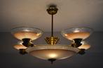 Zeldzame 5-arm Amsterdamse school / Art-Deco schaallamp 1930, Huis en Inrichting, Lampen | Hanglampen, Ophalen, Gebruikt, Glas