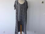 Blauw grijze lange blouse met top van Tranfer in maat M-L, Ophalen of Verzenden, Zo goed als nieuw, Maat 38/40 (M), Blauw
