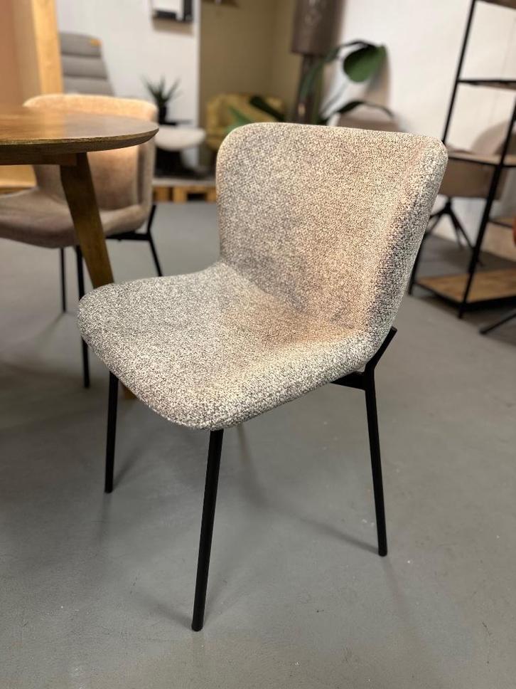 4x stoel grijs - grijze eetkamerstoelen stof - 4 stoelen, Huis en Inrichting, Stoelen, Nieuw, Vier, Stof, Grijs, Ophalen