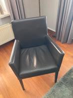 4 leren eetkamerstoelen donkerbruin, Ophalen, Zo goed als nieuw, Bruin, Vier
