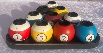Vintage poolbiljart Pool Ball kaarsen houder Candle holder beschikbaar voor biedingen