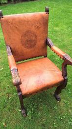 LEREN "ZETEL" UIT DE JAREN 60 - 70 UIT PERU, Huis en Inrichting, Fauteuils, Gebruikt, Minder dan 75 cm, Hout, 50 tot 75 cm