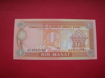 Kavel bankbiljet Turkmenistan 1 Manat UNC.   beschikbaar voor biedingen
