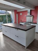Complete keuken met eiland (zelf demonteren), Huis en Inrichting, Keuken | Complete keukens, Ophalen, Gebruikt, Wit, Overige typen