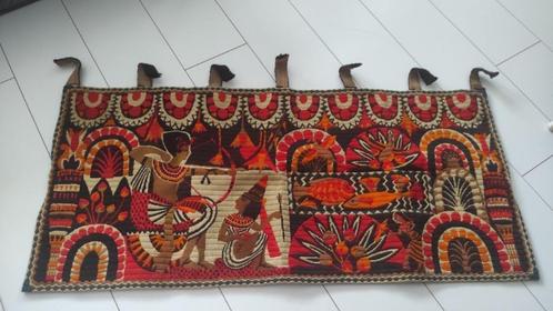 Vintage wandkleed oranje bruin beige Egypte, Huis en Inrichting, Woonaccessoires | Wanddecoraties, Gebruikt, Ophalen of Verzenden