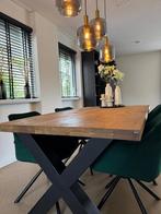 Henders & Hazel Metalo eettafel – 170x100 cm – massief hout, Huis en Inrichting, Tafels | Eettafels, Ophalen, 50 tot 100 cm, Zo goed als nieuw