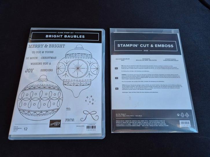 Stampin Up Bright Baubles en Delicate Baubles Dies, Hobby en Vrije tijd, Stempelen, Zo goed als nieuw, Overige typen, Ophalen of Verzenden