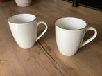 Servies, zes bekers, wit met gouden rand, Nieuw, Ophalen of Verzenden, Effen, Kop(pen) en/of Schotel(s)