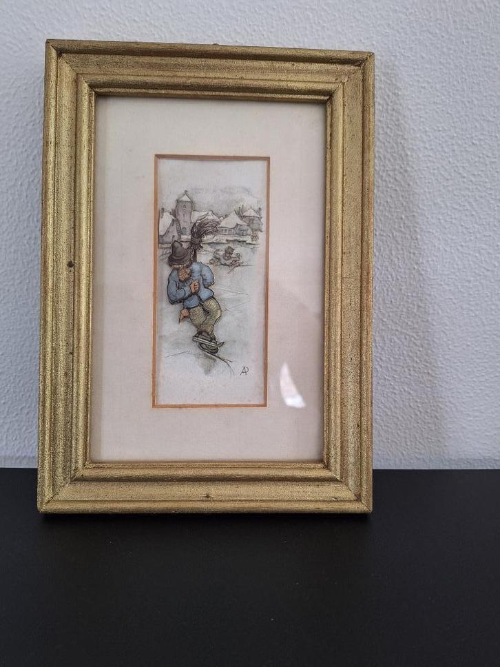 3D schilderijtje in lijst Anton Pieck, Antiek en Kunst, Kunst | Schilderijen | Klassiek, Ophalen of Verzenden