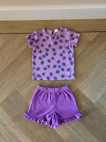 Z.g.a.n. Badstof setje, paars, shirt + korte broek, Hema, 86 beschikbaar voor biedingen