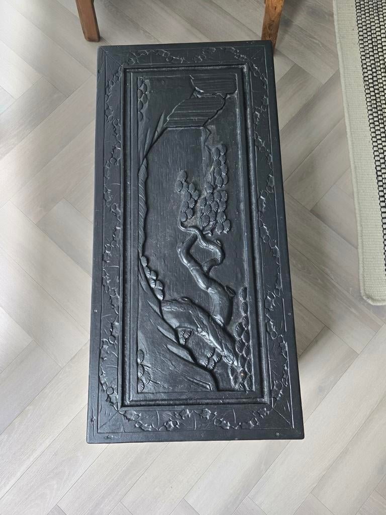 Dekenkist hardhout zwart, Huis en Inrichting, Woonaccessoires | Kisten, Ophalen, 50 tot 100 cm, Minder dan 50 cm, Minder dan 50 cm