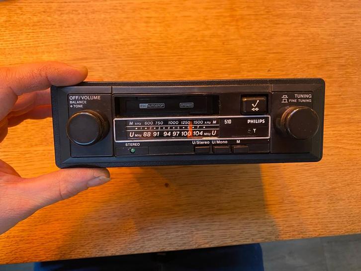 Philips 510 autoradio/casette 1980’s vintage, Auto-onderdelen, Elektronica en Kabels, Universele onderdelen, Gebruikt, Ophalen of Verzenden
