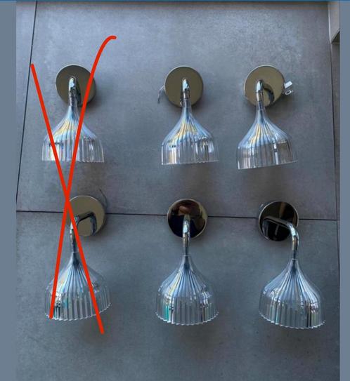 4 x Kartell E wand crystal, Huis en Inrichting, Lampen | Wandlampen, Zo goed als nieuw, Kunststof, Ophalen of Verzenden