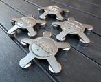 Originele Audi 5-armige stervormige naafkappen zilver, Auto diversen, Wieldoppen, Ophalen of Verzenden, Zo goed als nieuw
