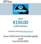 Ticketmaster E- Card 150€, Eén persoon, Maart