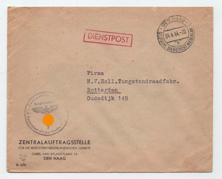 DDPN Zentralauftragstelle Den Haag - Rotterdam 1944, Verzamelen, Militaria | Tweede Wereldoorlog, Overige soorten, Overige typen