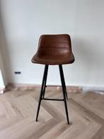 Barkrukken 4 x, bruin leer, 76x100x46 cm, Ophalen, Zo goed als nieuw, Leer