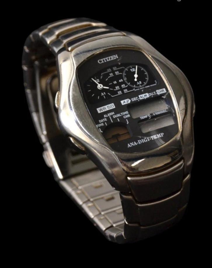 Citizen Ana-Digi-Temp Horloge 8988-S008301, Sieraden, Tassen en Uiterlijk, Horloges | Heren, Gebruikt, Polshorloge, Citizen, Staal