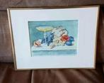 aquarel N. Visser wijn en fruit gesigneerd, Antiek en Kunst, Ophalen