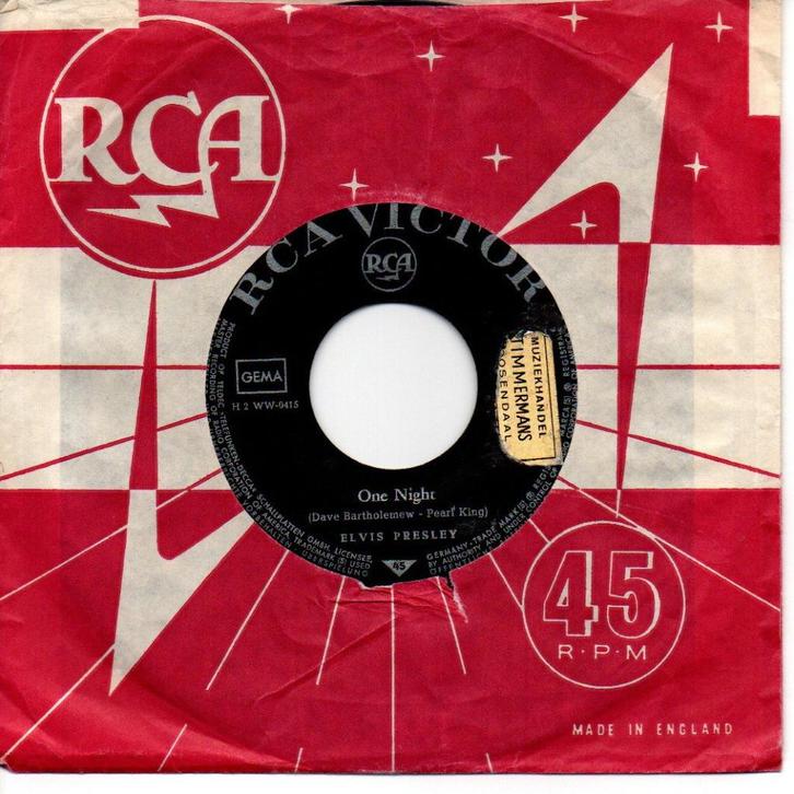 Elvis Presley - One Night, Cd's en Dvd's, Vinyl Singles, Gebruikt, Single, Pop, 7 inch, Ophalen of Verzenden