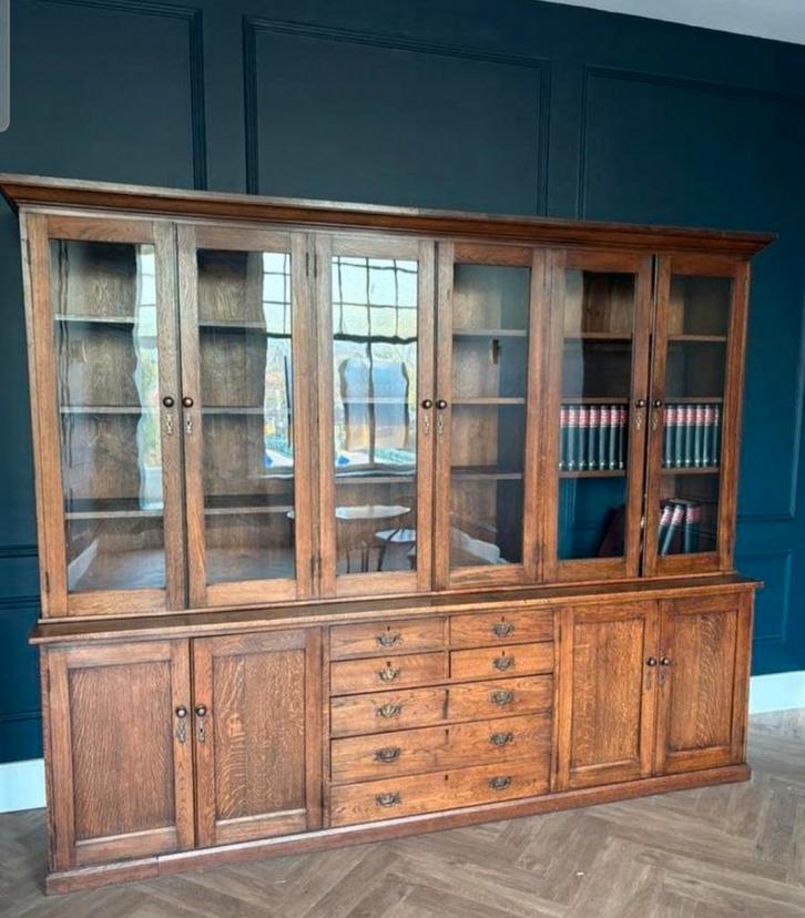 Antieke Winkelkast/Schoolkast - Prachtig en Massief!, Huis en Inrichting, Kasten | Buffetkasten, Gebruikt, 200 cm of meer, 200 cm of meer