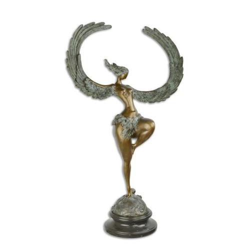 brons beeld, vrouw met vleugels, Antiek en Kunst, Kunst | Beelden en Houtsnijwerken, Ophalen of Verzenden