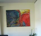 Abstract Olieverf Schilderij op Canvas 100 x 140 cm.Universe, Antiek en Kunst, Ophalen