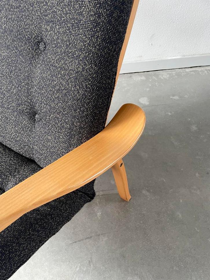 1 Swedese vintage jaren 60 70 blauw, Huis en Inrichting, Fauteuils, Gebruikt, Minder dan 50 cm, 75 tot 100 cm, Ophalen