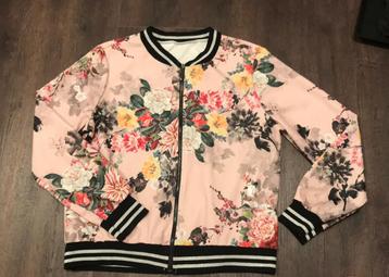 Gebloemde bomber jacket