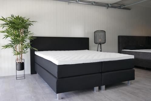LUXE BOXSPRING 180 x 200 ZWART - GEVEERDE ONDERBOXEN, Huis en Inrichting, Slaapkamer | Boxsprings, Nieuw, 180 cm, 200 cm, Tweepersoons