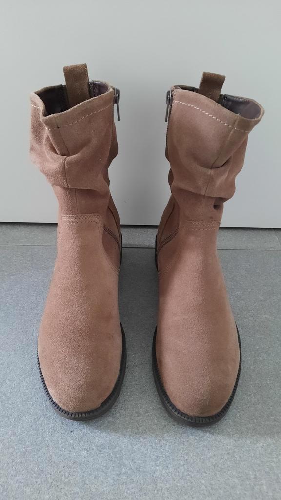 FEYN Suède Laarsjes Maat 38 - Herfst/Winter, Kleding | Dames, Schoenen, Zo goed als nieuw, Lage of Enkellaarzen, Bruin, Ophalen of Verzenden