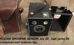 oude jaren 20 KODAK BROWNIE Senior six 20 camera in tas, Ophalen of Verzenden, Gebruikt, Compact, Kodak