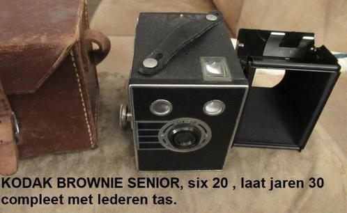 oude jaren 20 KODAK BROWNIE Senior six 20 camera in tas, Audio, Tv en Foto, Fotocamera's Analoog, Gebruikt, Compact, Kodak, Ophalen of Verzenden