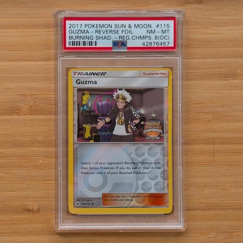PSA 8 (NM-MT OC) Reverse Foil Guzma - Pokémon regionals, Hobby en Vrije tijd, Verzamelkaartspellen | Pokémon, Zo goed als nieuw