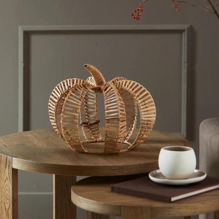 Riviera Maison Rieten Pompoen Decoratie L, Huis en Inrichting, Woonaccessoires | Overige, Nieuw, Ophalen of Verzenden