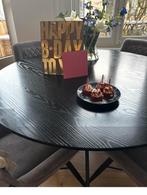 Houten Ronde Eettafel met 4 Stoelen, Ophalen, Gebruikt, 100 tot 150 cm, Tafelblad