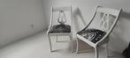 Stoeltjes wit geschilderd 2 stuks, Huis en Inrichting, Stoelen, Ophalen, Gebruikt, Wit, Twee