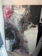 Abstract schilderijen 2 sruks  - zwart wit roze grijs, Antiek en Kunst, Kunst | Schilderijen | Abstract, Ophalen of Verzenden