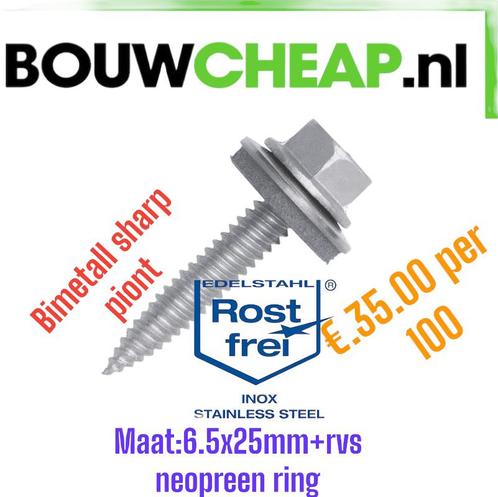 Zonnepaneel schroeven met bimetall scherpe punt, Doe-het-zelf en Verbouw, Dakpannen en Dakbedekking, Nieuw, Ophalen of Verzenden